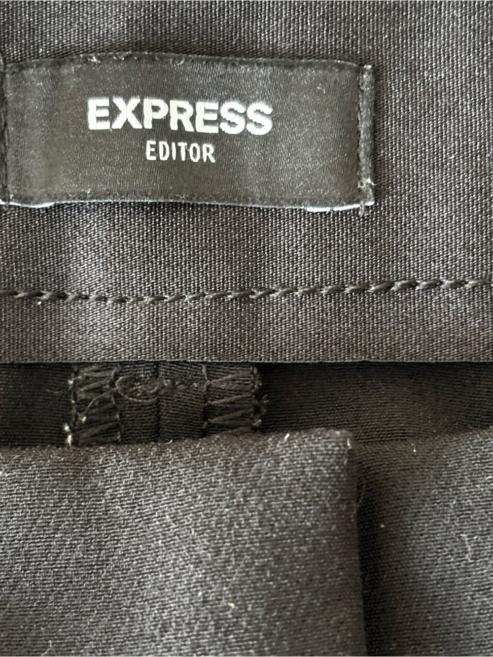 Express Editor Straight Ankle Mid-Rise Pants Black Size 14 Short - Picture 4 of 6